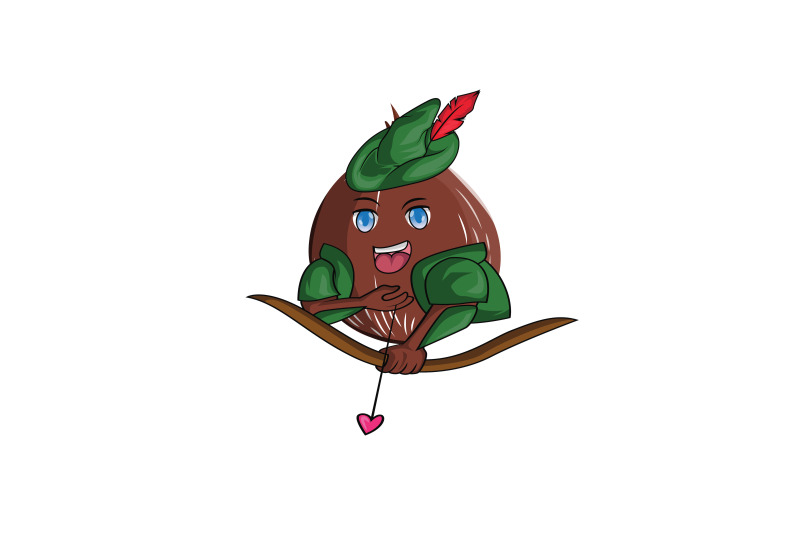 coconut-fruit-robin-hood-cartoon-character