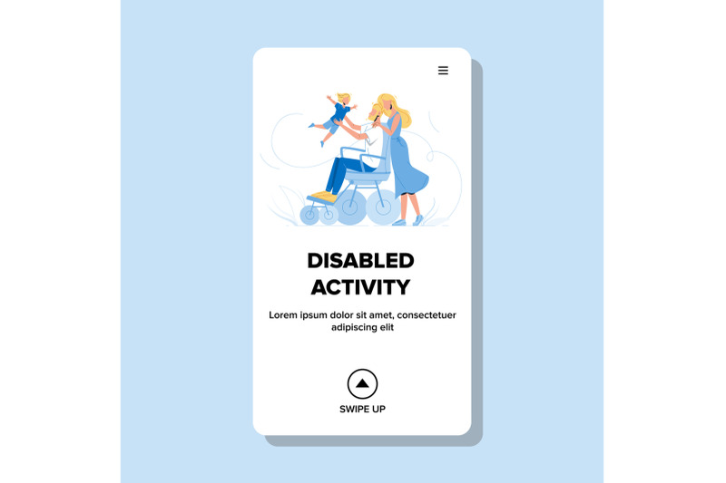 disabled-activity-father-throws-up-son-vector