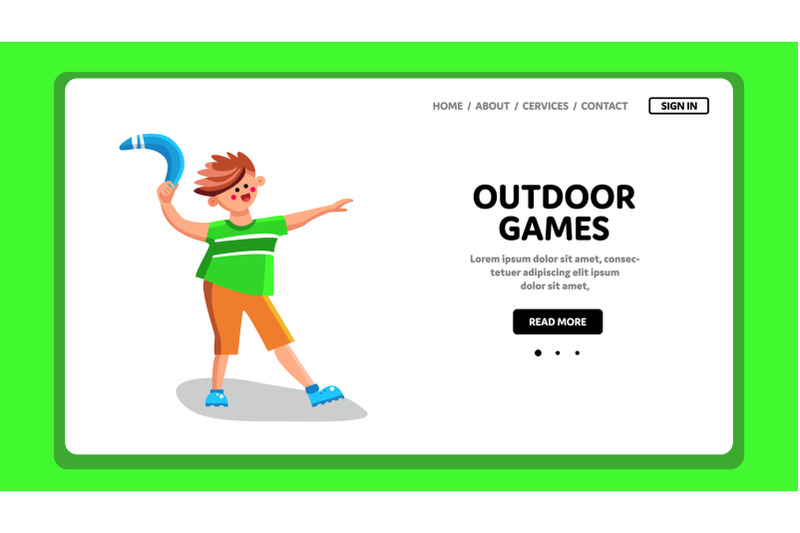 outdoor-games-with-boomerang-equipment-vector-illustration