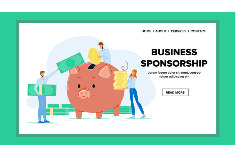 business-sponsorship-piggy-bank-with-money-vector