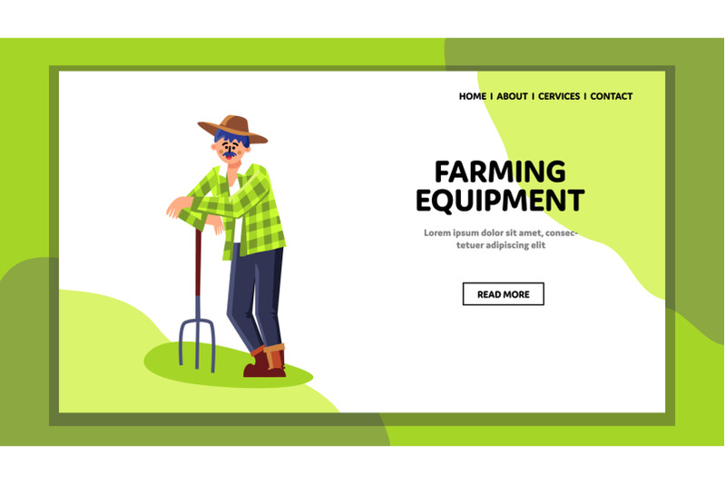farming-equipment-pitchfork-lean-farmer-vector-illustration