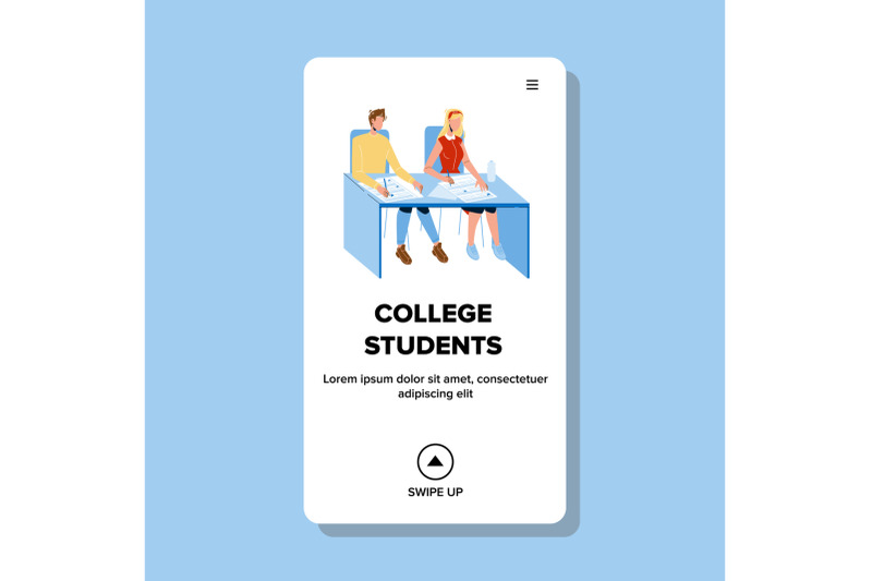 college-students-boy-and-girl-studying-vector