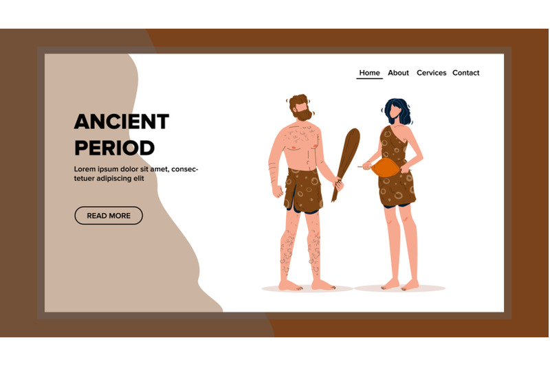 ancient-period-primitive-man-and-woman-vector