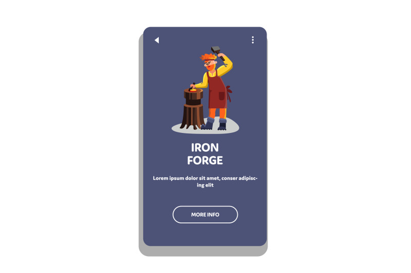 iron-forge-worker-with-hammer-instrument-vector