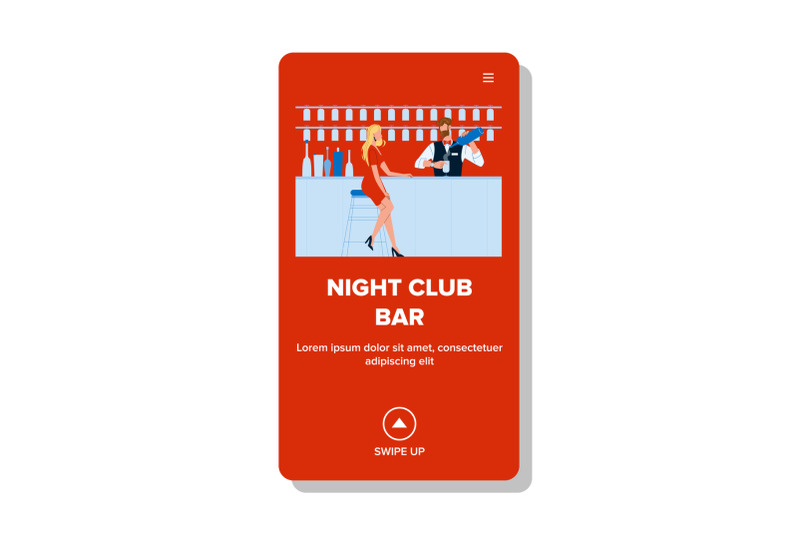 night-club-bar-client-woman-wait-cocktail-vector