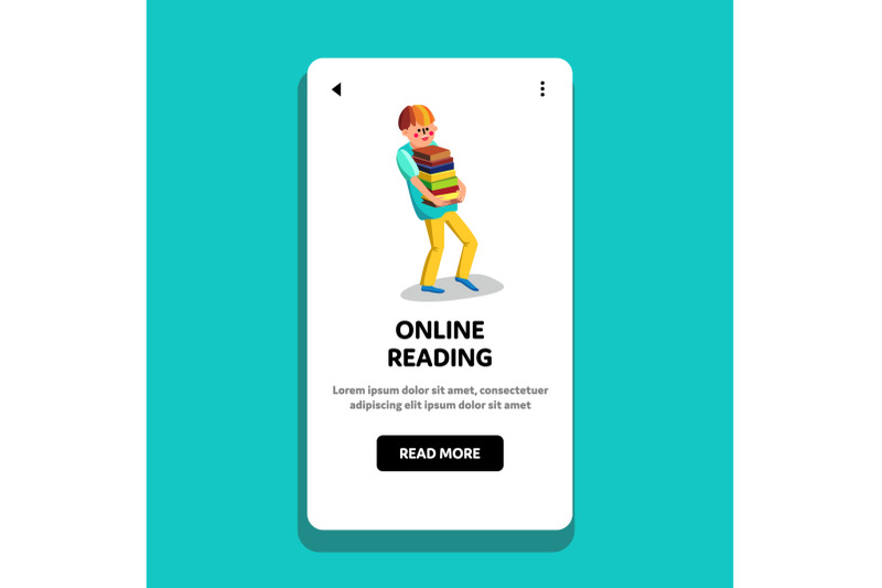 online-reading-e-book-library-education-vector-illustration