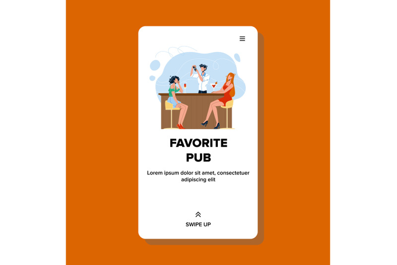 favorite-pub-for-drink-delicious-cocktails-vector