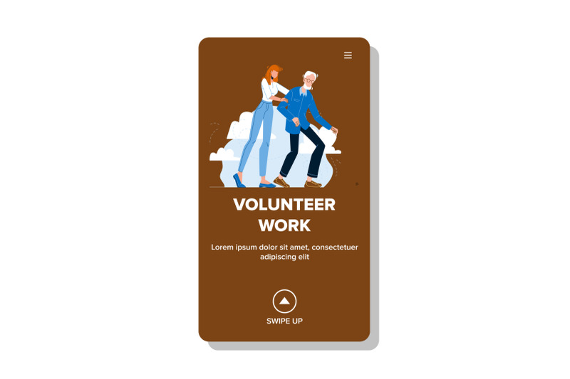 volunteer-work-service-for-help-old-people-vector