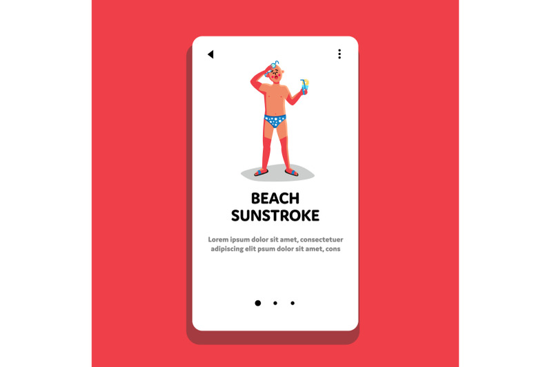 beach-sunstroke-and-sunburn-painful-man-vector