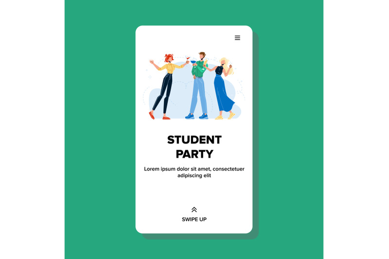 student-party-happy-friends-drinking-drinks-vector