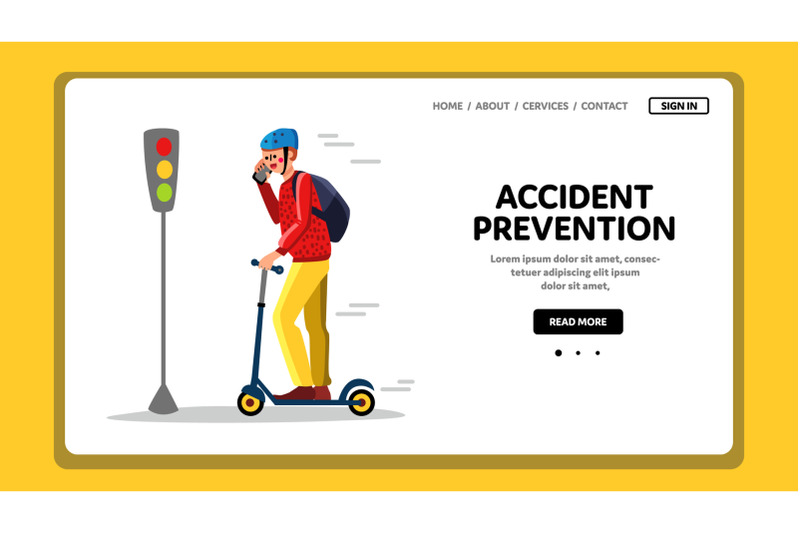 accident-prevention-inattentive-driver-vector-flat-illustration