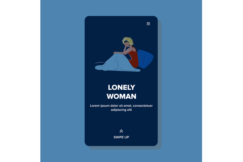 lonely-woman-sitting-in-bed-and-stressing-vector