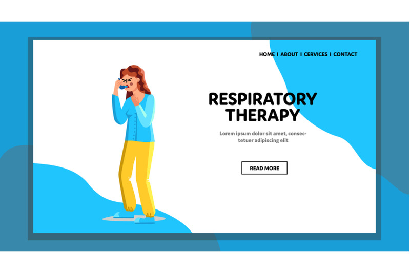 respiratory-therapy-equipment-illness-girl-vector-illustration