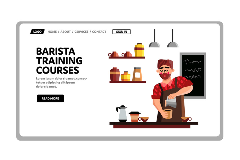 barista-training-courses-brewing-coffee-vector-illustration