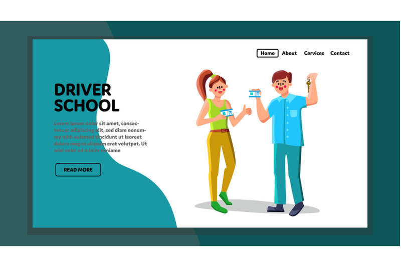 driver-school-students-show-driving-license-vector