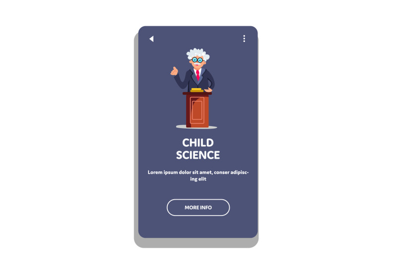 child-science-teaching-professor-on-tribune-vector