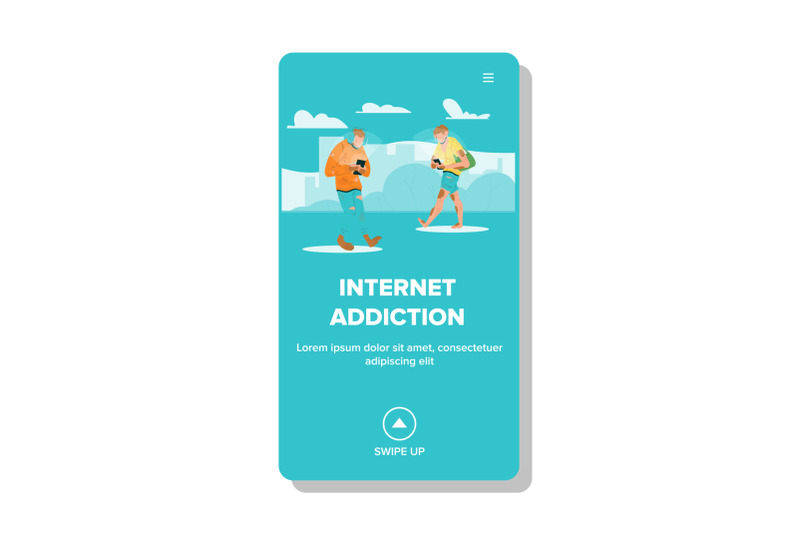 internet-addiction-and-humanity-degradation-vector-illustration