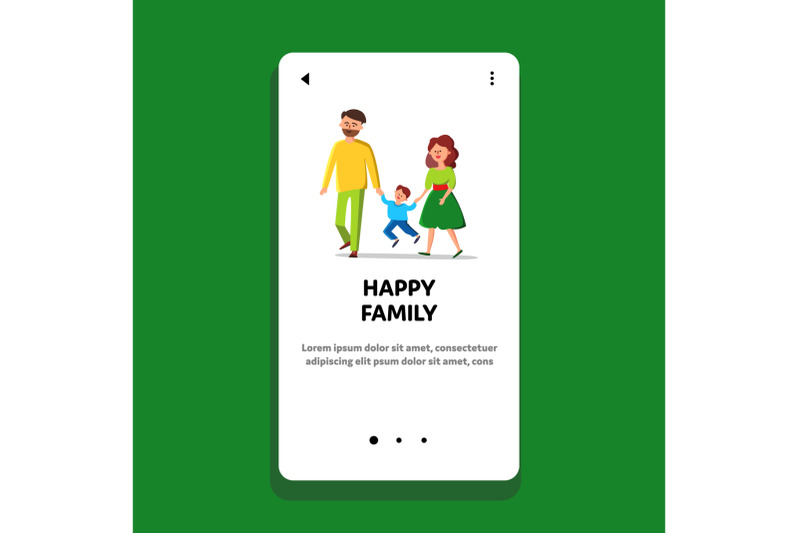 happy-family-parents-with-child-walking-vector