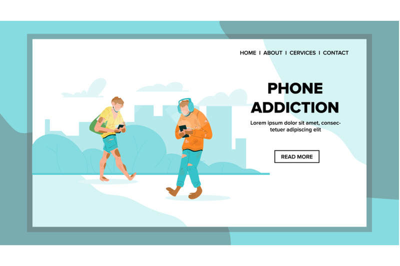 phone-addiction-and-degradation-problem-vector-illustration