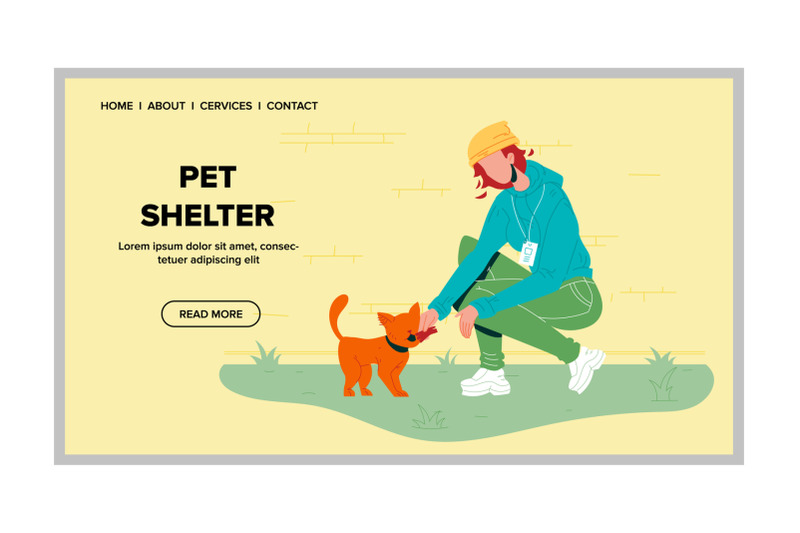 pet-shelter-volunteer-with-homeless-cat-vector