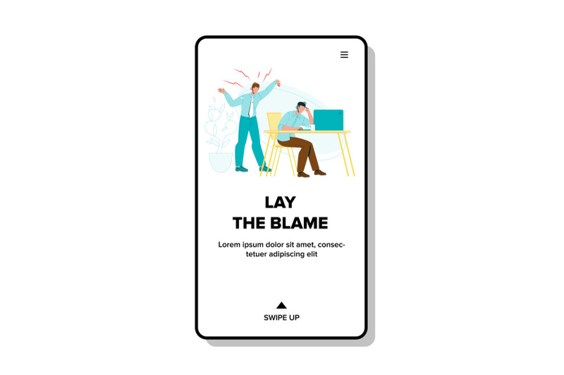 director-lay-blame-and-scream-on-employee-vector