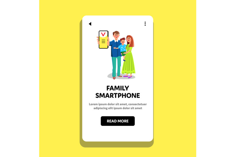 family-smartphone-device-showing-man-father-vector