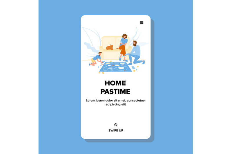 home-pastime-family-playing-board-game-vector