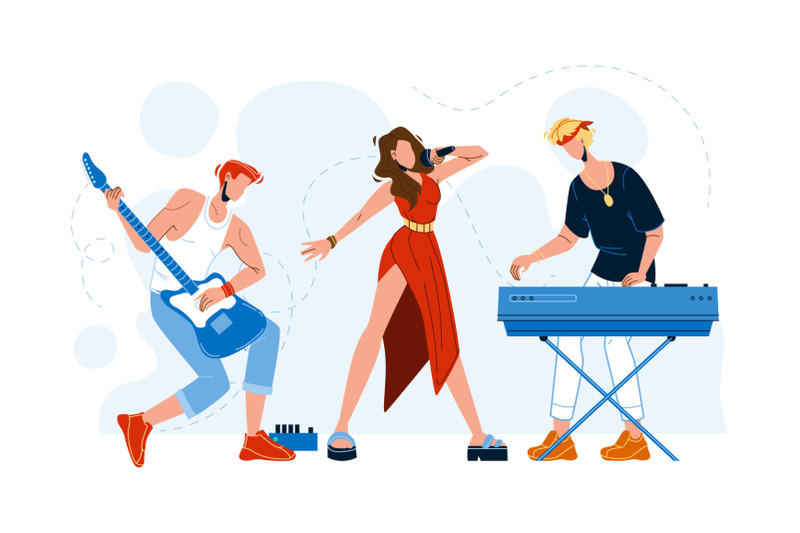 music-band-artists-performing-song-concert-vector