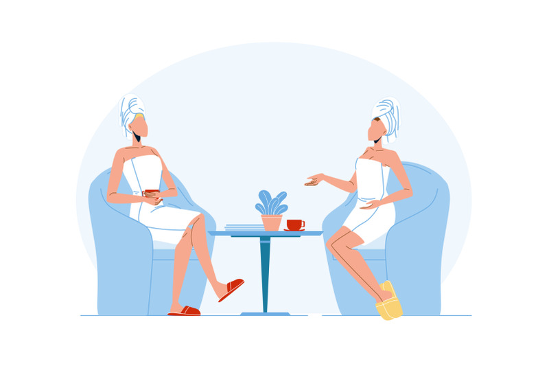 women-wearing-bathrobe-and-towel-on-head-vector