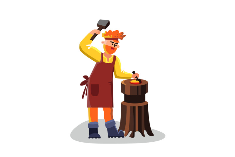 blacksmith-worker-with-hammer-forge-iron-vector