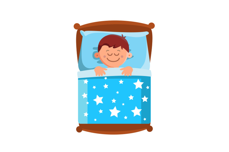 little-boy-sleeping-in-bed-sweet-dreams-vector