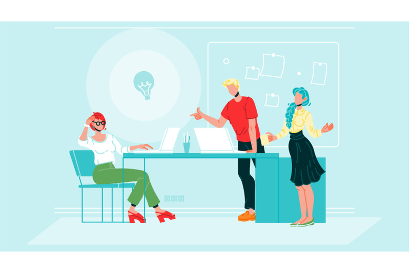 business-colleagues-brainstorm-at-office-vector-illustration