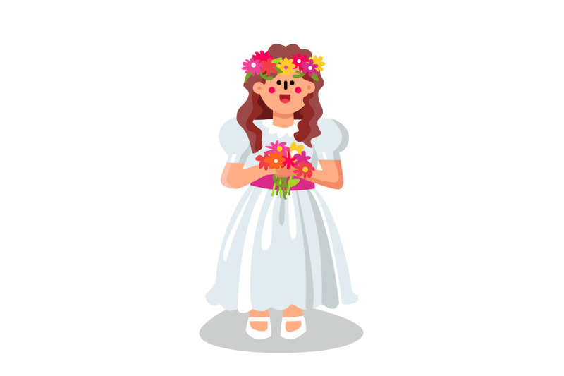 communion-girl-wearing-ceremonial-dress-vector-illustration