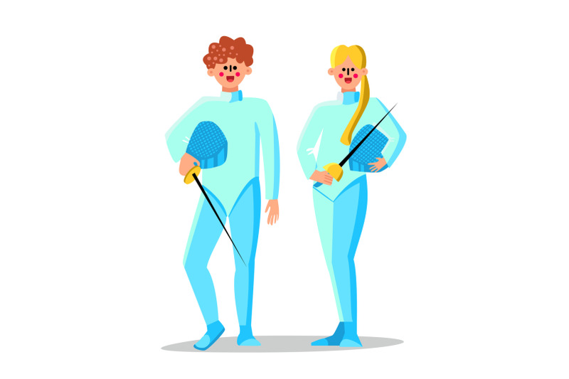 fencing-professional-athletes-man-and-woman-vector