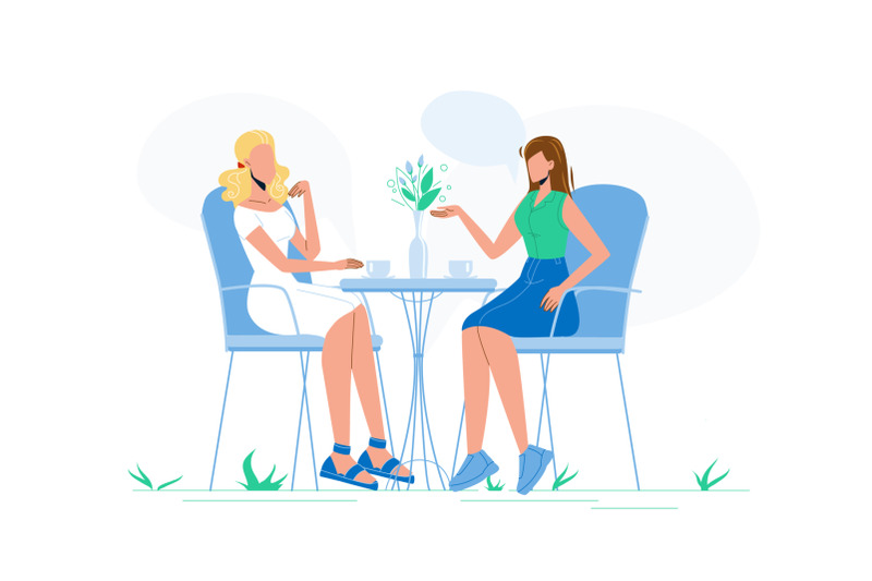 girl-friends-talk-and-drink-coffee-in-cafe-vector