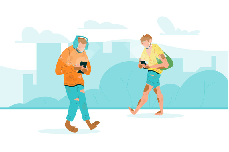 humanity-degradation-with-phone-walking-vector-illustration