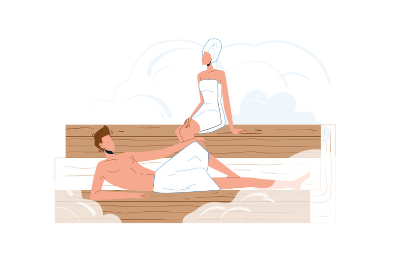 man-and-woman-relax-in-sauna-beauty-salon-vector