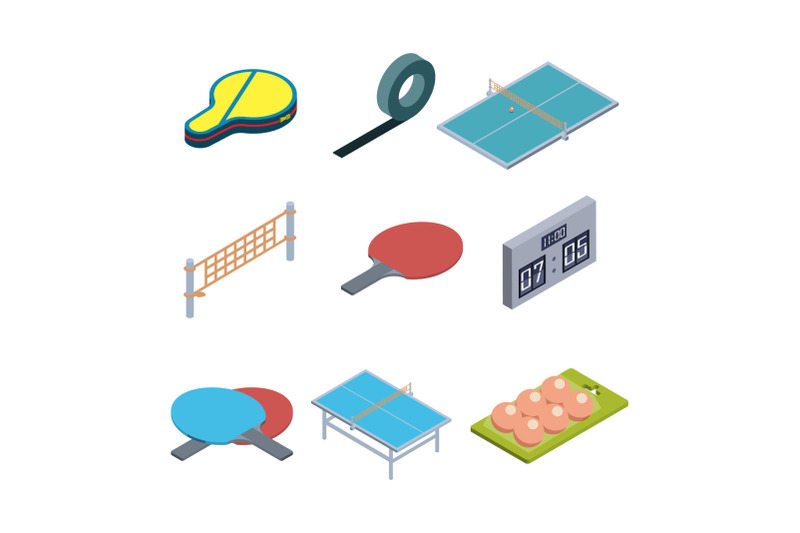 table-tennis-game-equipment-collection-set-vector