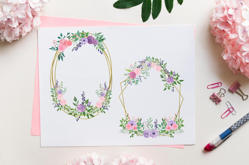 romantic-geometric-frames-with-roses