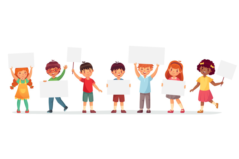 kids-holding-banners-vector-boy-and-girl