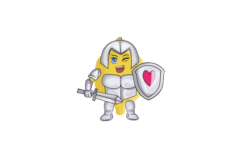 lemon-fruit-knight-cartoon-character