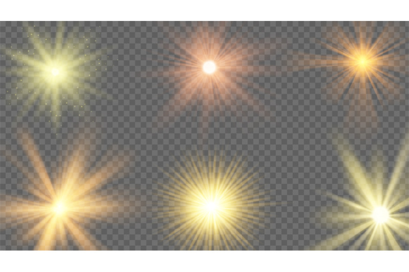 sun-ray-effect-starburst-yellow-shine-sunlight-radiance-on-transpare