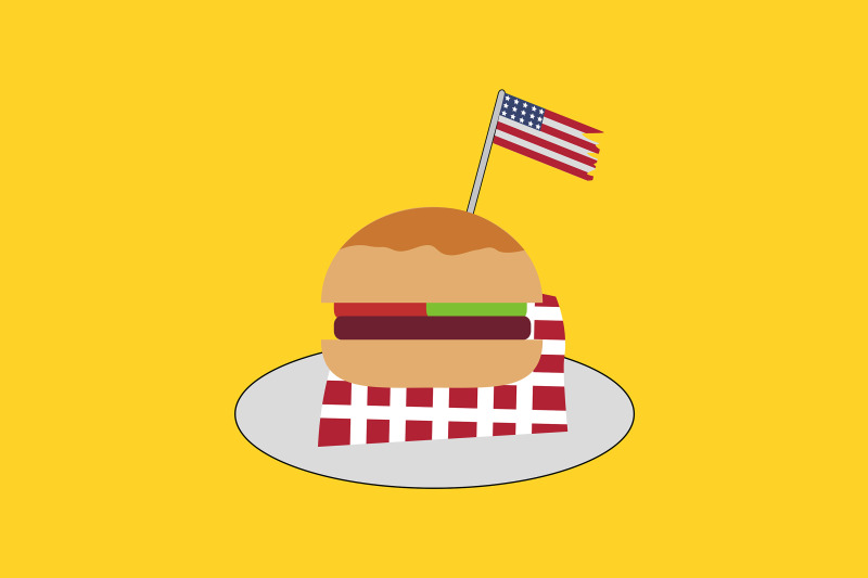 american-burger-with-flag-sticks