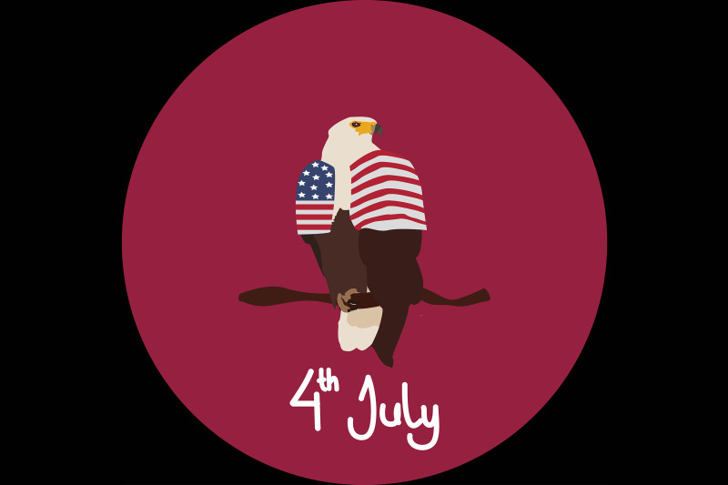 eagle-with-robe-of-the-american-flag-illustration