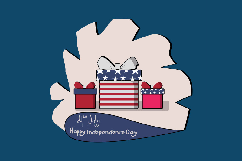 american-gift-for-independence-day-with-quotes-flat-illustration