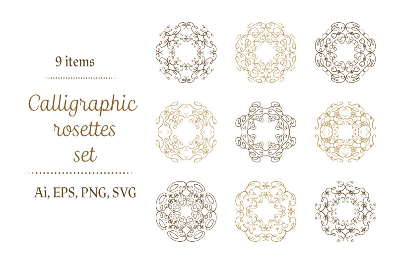 calligraphic-rosettes-set