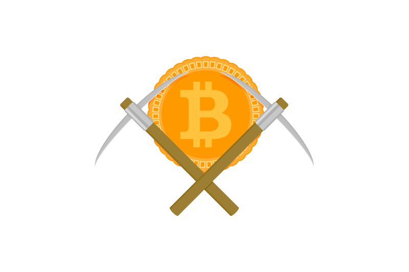 mining-bitcoin-and-pickaxe