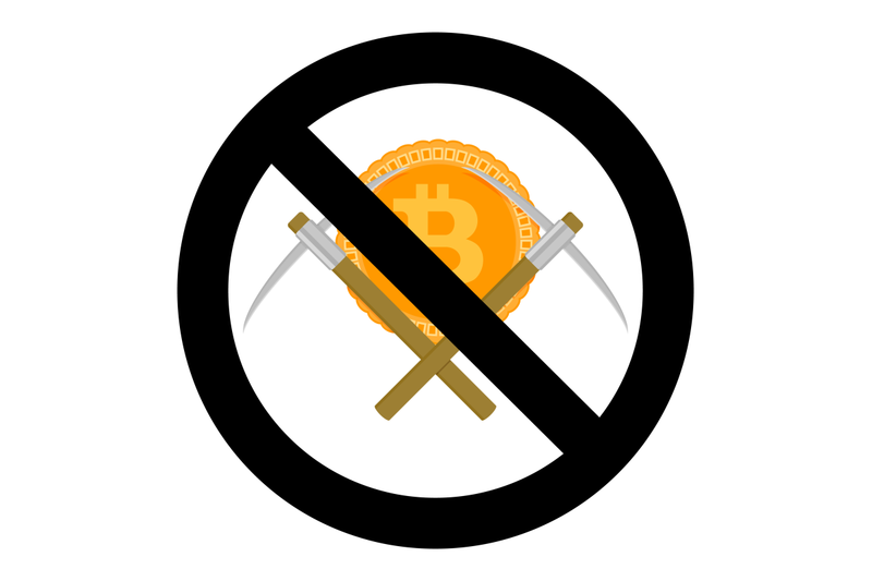 ban-on-mining-cryptocurrency-bitcoin-of-symbol