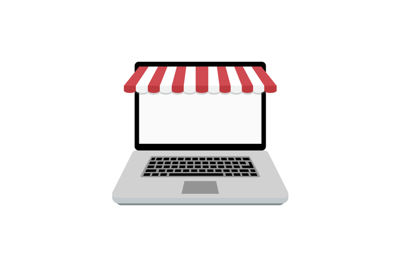 web-online-store-laptop-with-awning