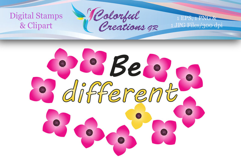 be-different-digital-stamp-digital-stamp-flowers-stamp-floral-card